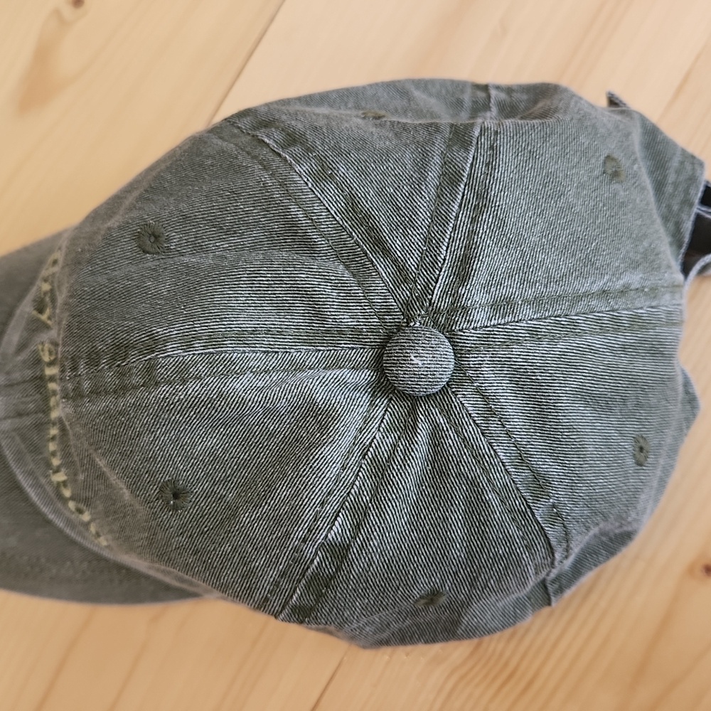 Distressed Olive Green Dry Shampoo Embroidered Baseball Cap - Picture 4 of 9